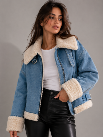 Chaqueta ovejera azul
